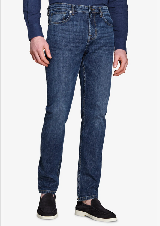 Dunkelblaue Denim-Hose