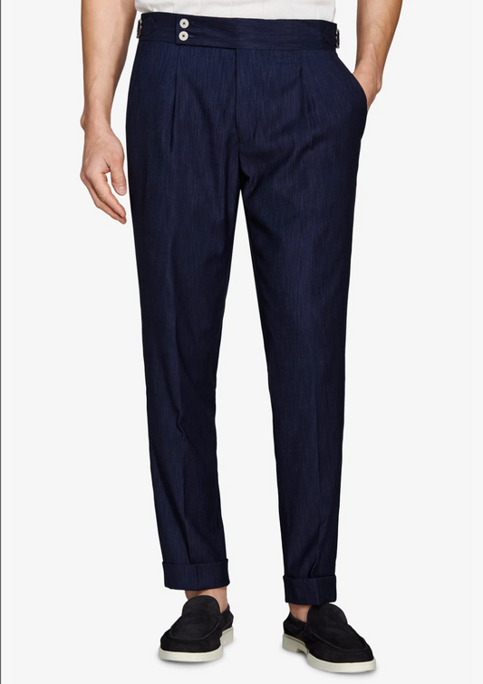 Dunkelblaue Anzughose aus Denim