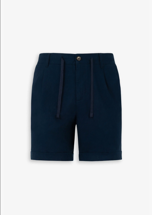 Bermuda-Shorts aus Leinenmischung in Marineblau