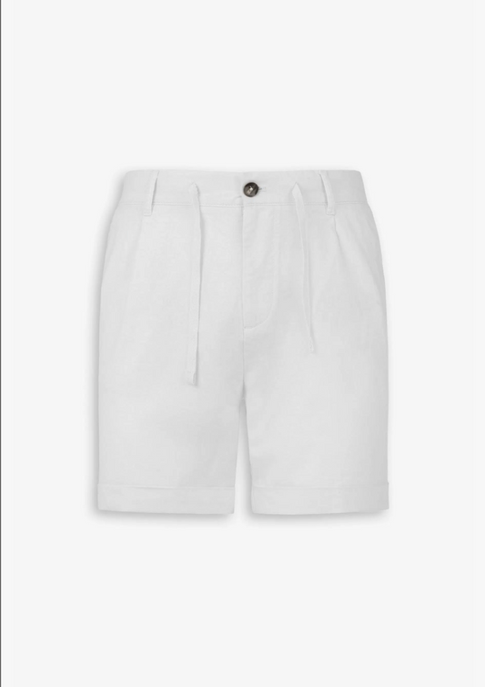 Bermuda-Shorts aus Leinenmischung in Weiß