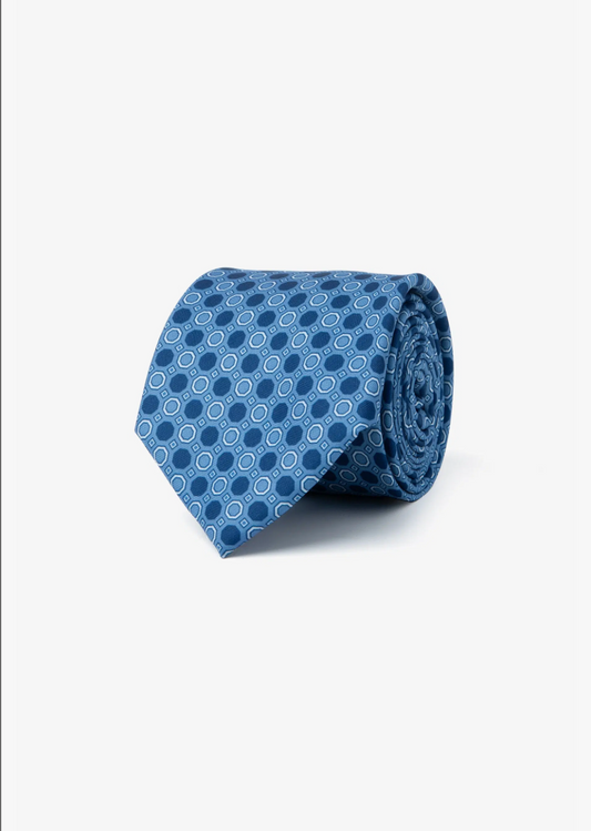 Krawatte mit Kreis-Muster in Avionblau