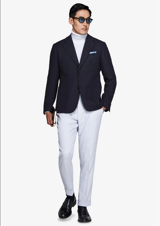 Blazer in Blau mit feiner Struktur